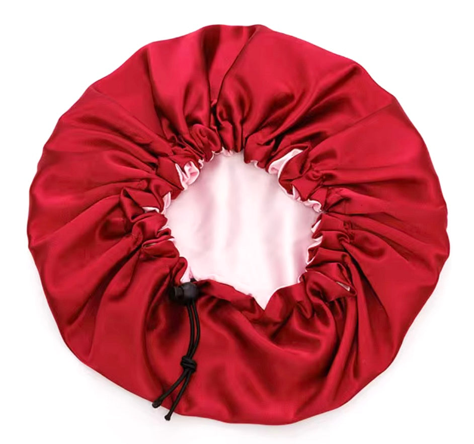 Bonnet en satin réglable & réversible
